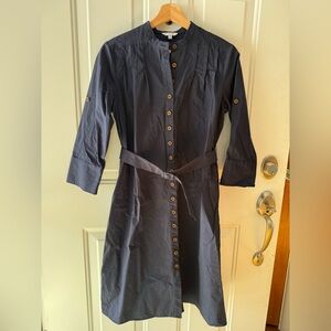 Petite Studio NY Miles Cotton Midi Dress in Navy